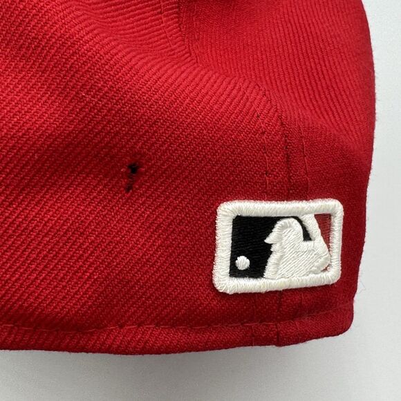 SF Giants Hat 7 3/8 Red Black 59FIFTY Fitted Big Logo New Era Cap **Flawed** - Picture 5 of 10